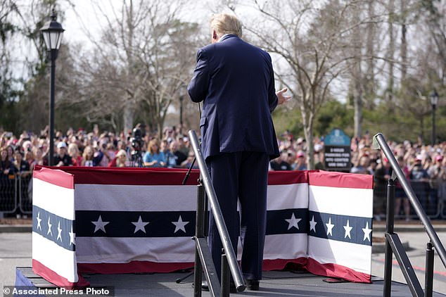 Trump addressed a huge crowd outside the venue as he looks to close down Haley's chances and focus entirely on a long-awaited rematch with incumbent President Joe Biden.