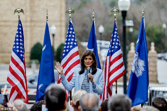 Nikki Haley participates in a campaign event at the Newberry Opera House in Newberry, South Carolina, USA, February 10, 2024