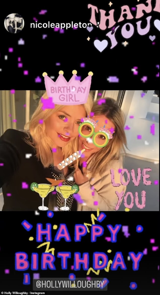 Meanwhile, Nicole, 49, shared a photo of her and Holly on a night out and captioned it with 