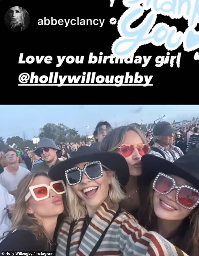 Model Abbey Clancy also showed her love for the TV presenter by posting a fun photo of them partying together at a festival.