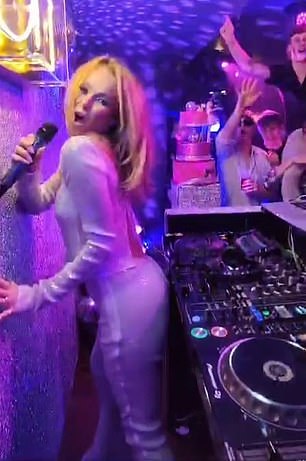 Amanda Holden (pictured) was 'prancing around doing a flashy mom dance' at her daughter Lexi's 18th birthday party, writes Jenni Murray.