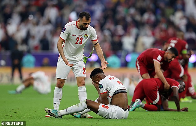 Jordan players look heartbroken after losing their first Asian Cup final