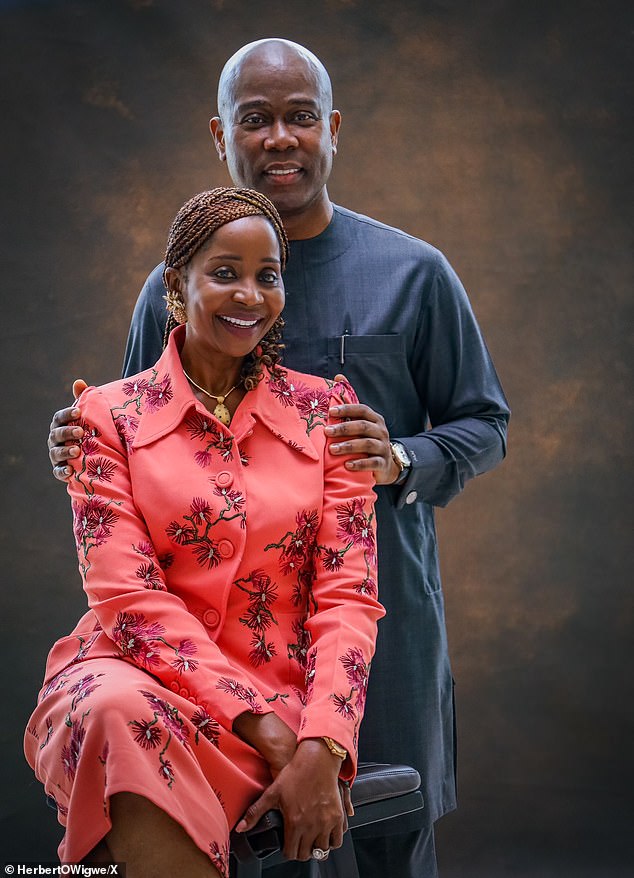 The banking chief executive and leading figure in Nigeria's economic affairs died along with his wife (pictured together), son and three others.