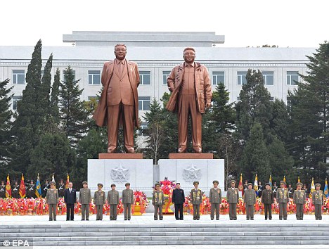 Statues of Kim Il-sung and his father Kim Jong-il