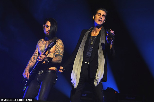 Perry Ferrell and Dave Navarro of Jane's Addiction, a rock band formed in Los Angeles in 1985 who released their first single, Jane Says, in 1987.
