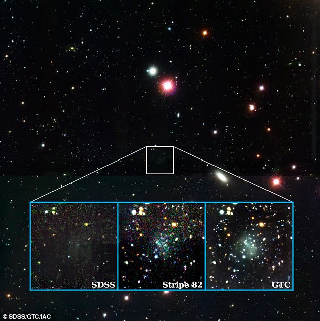 The researchers took three separate images using the Sloan survey and multicolor photographs using the Green Bank Telescope (GBT) and the Gran Telescopio Canaria (GTC).