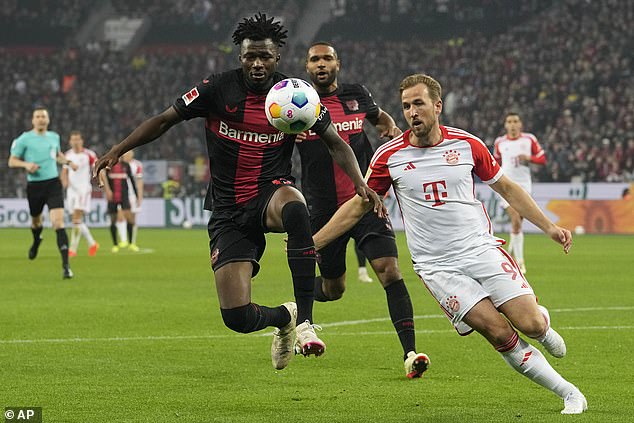 Kane was frustrated as he managed just 18 touches in a brutal 95 minutes against Leverkusen.