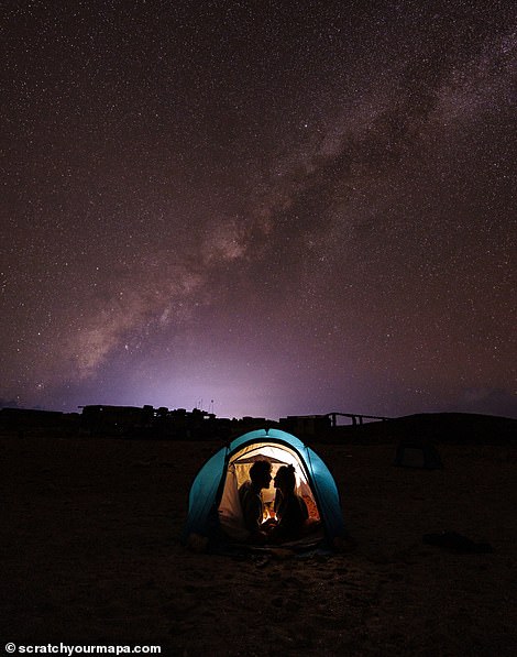 A starry night in Socotra, where the couple claim that 'the sky is always full of stars' and has 'unique landscapes that cannot be found anywhere else'