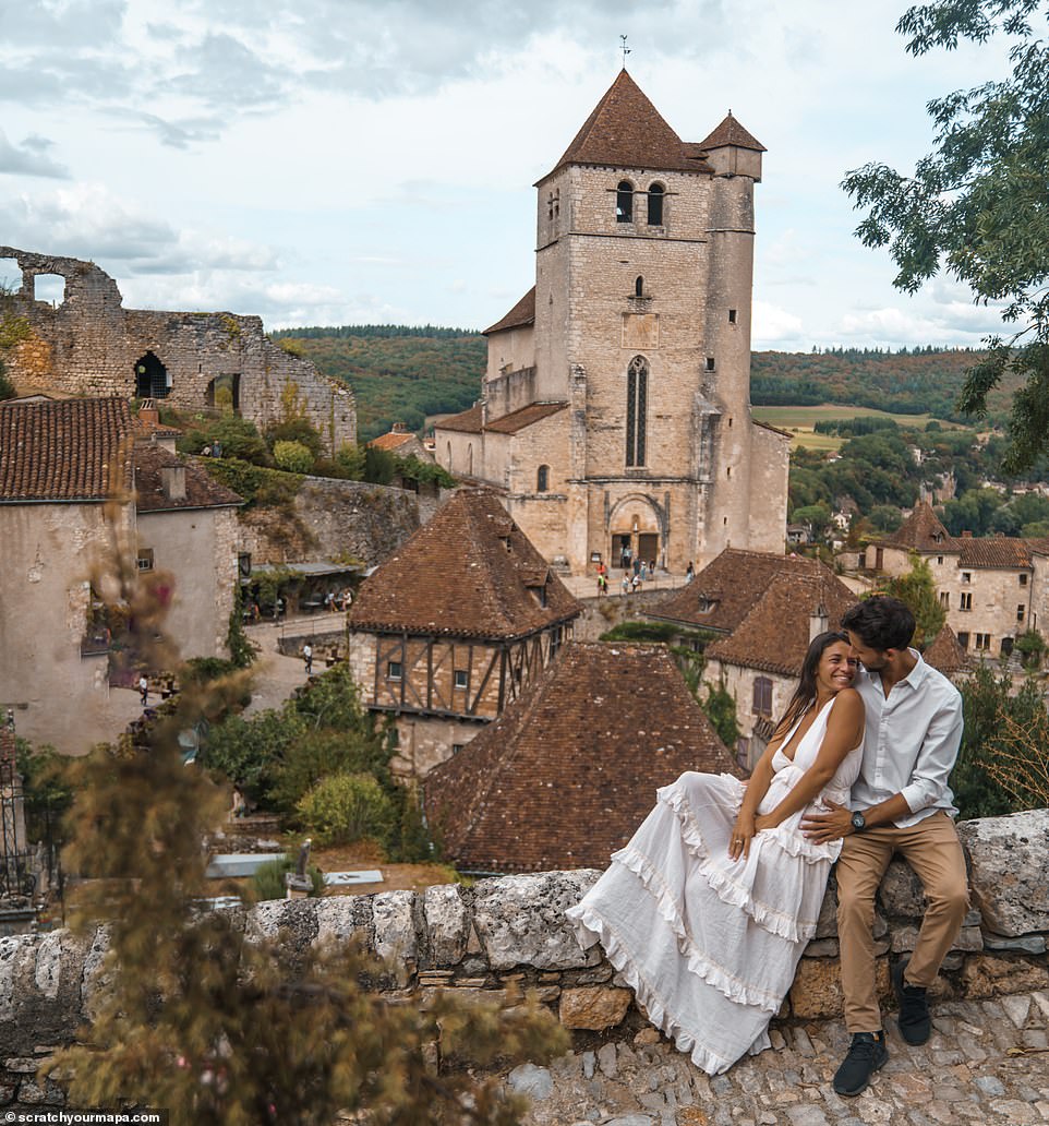 The two appear here in the “fairytale” village of Saint-Cirq-Lapopie. In their Instagram post for this image, they say could it be one of the prettiest towns in all of France?