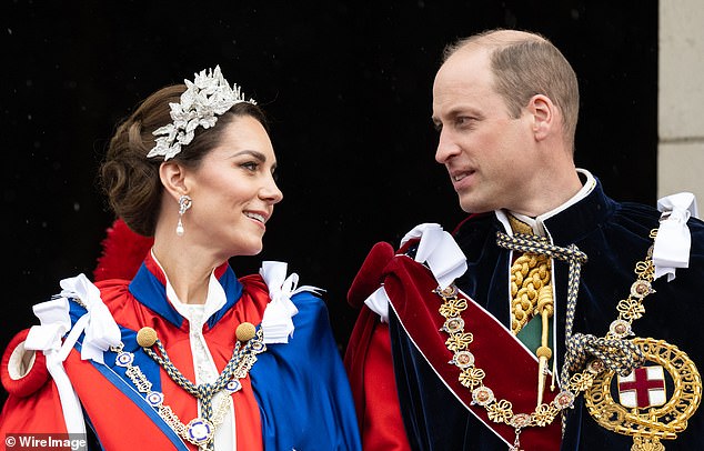 William will be back with Kate and the children next week during his half-term holiday.