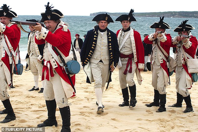 One of Kate Middleton's ancestors commanded a ship from the Royal Navy's first fleet that landed in Australia. This scene, showing British troops of the time on the Australian coast, is taken from the ITV drama The Incredible Voyage of Mary Bryant.
