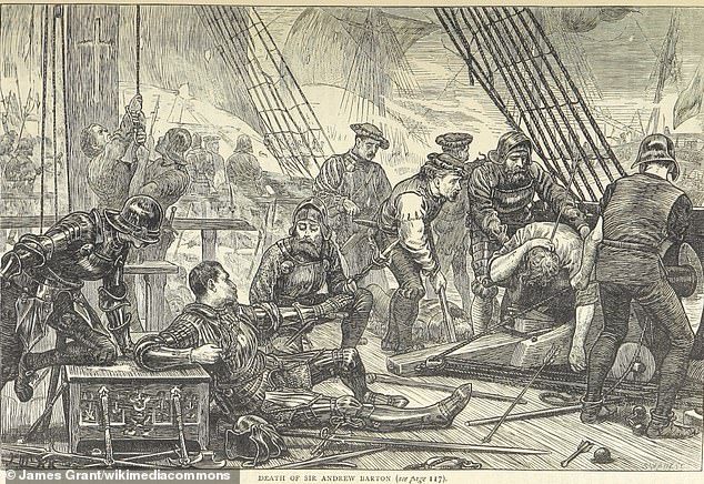 The Death of Andrew Barton, Illustrated in James Grant's British Battles on Land and Sea, 1873.