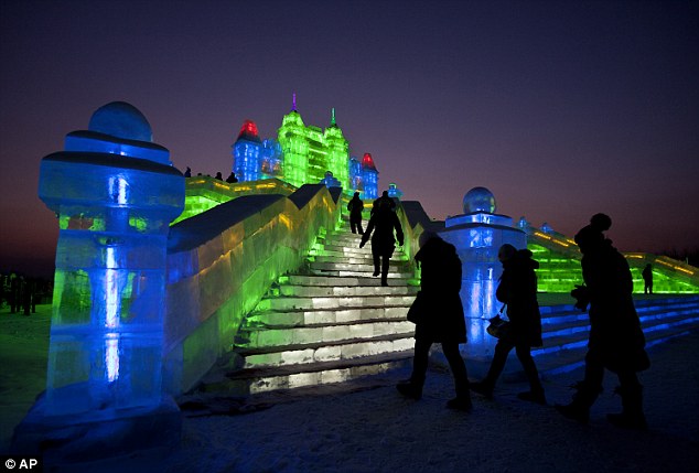 Rapid growth: Harbin Ice and Snow Festival has grown in magnitude in recent years thanks to China's growing economy