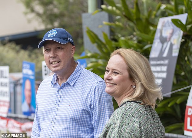 Peter Dutton (left) is pictured with his wife Kirilly. Dutton is expected to become the next leader of the Liberal Party.