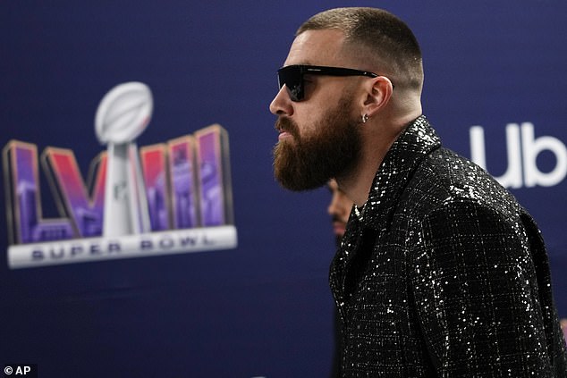 The outfit was initially designed in cream but Kelce chose to change it to black.