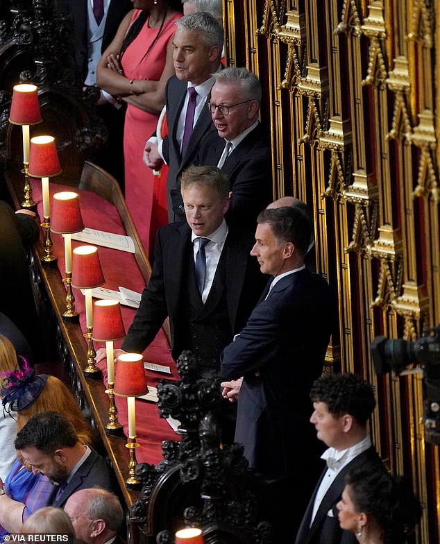 Left to right: Health Secretary Steve Barclay, Leveling Up Secretary Michael Gove, Energy Security and Net Zero Grant Shapps and Chancellor Jeremy Hunt at the coronation.