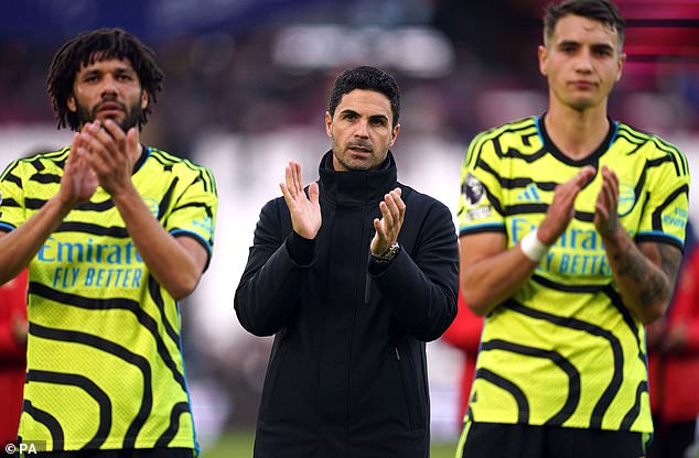 Mikel Arteta praised his midfielders providing two set-piece assists in the first half for William Saliba and Gabriel, which set the Gunners on their way.