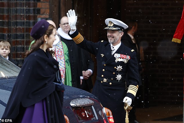 The royal couple seemed happier than ever as they arrived ahead of the church service.