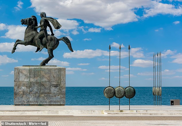 In Thessaloniki, a powerful statue of Alexander riding his beloved horse, Bucephalus, stands above the promenade along the Aegean Sea (above)