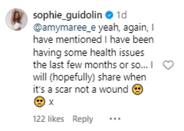Sophie was quick to respond to her concerned fans.