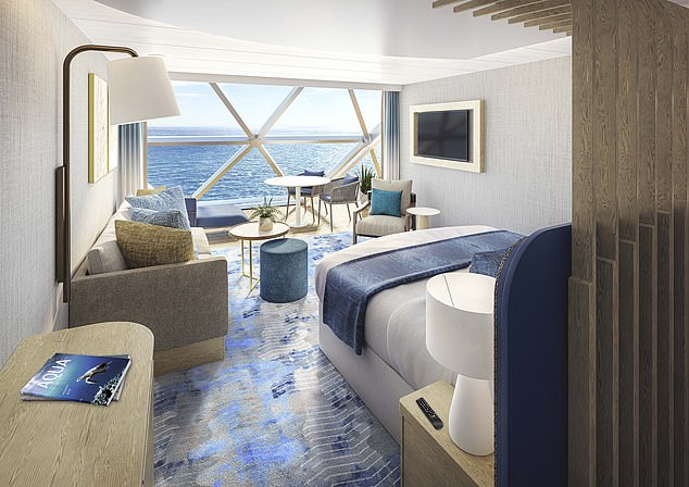 A cabin on a luxury cruise ship, with sea views, costs £2,600 a week