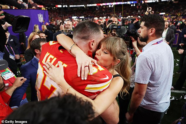 Swift seemed emotional after cheering Travis to victory in an electrifying Super Bowl.