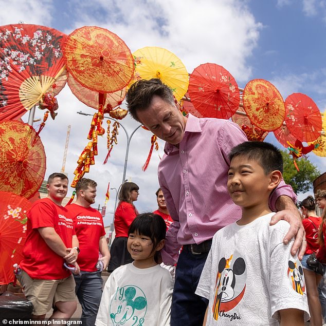 Fordham noted that New South Wales Premier Chris Minns shared photos on social media of himself celebrating the Lunar New Year at a festival in Hurstville, south of Sydney (pictured).