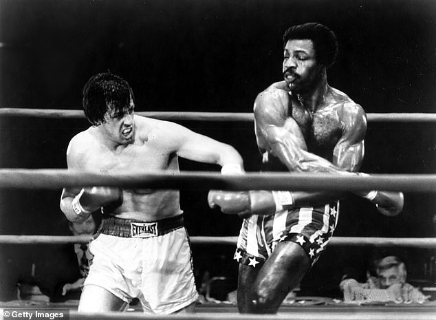 Weathers rose to worldwide fame playing world heavyweight champion Apollo Creed in 1976's Rocky. He is seen here alongside actor Sylvester Stallone.