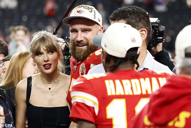 The pop star was seen watching the highly anticipated game from the stands, cheering on her boyfriend, tight end Travis Kelce.