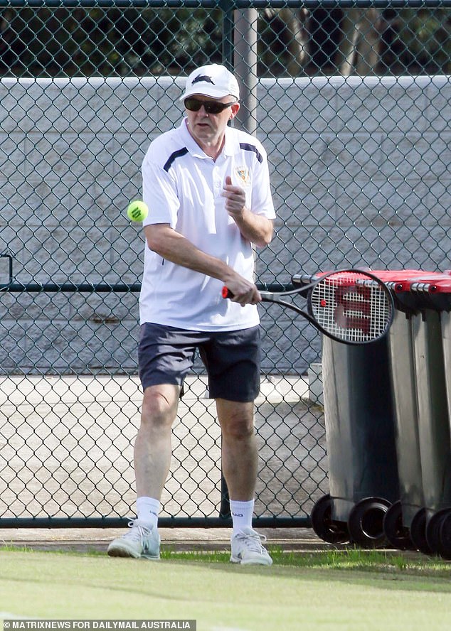 Albanese ended his first week as premier with a tennis match in Marrickville.