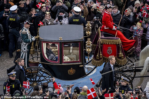 Margrethe heads to Christiansborg Castle in Copenhagen for the last time as queen
