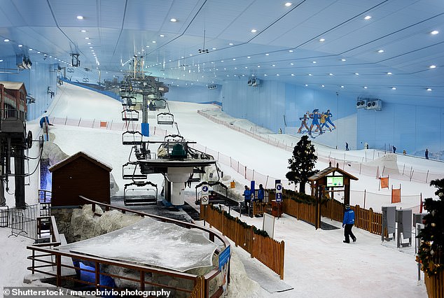 It's a winter life: Ski Dubai (pictured) is in fourth place in the ranking with 194.2 million views on TikTok and 108,932 posts on Instagram.
