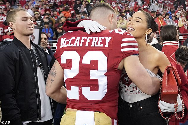 She followed McCaffrey from the Carolina Panthers to his current home in the NFC champions.