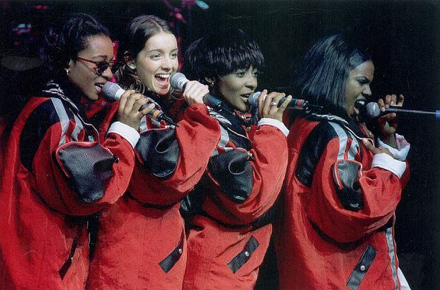 Vernie and Easther plan to go on stage without the deceased members, in a parking lot (LR: Easther, Louise, Vernie and Kelle pictured in 1995)