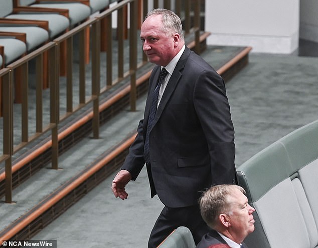 Joyce looked embarrassed when he returned to parliament on Monday.