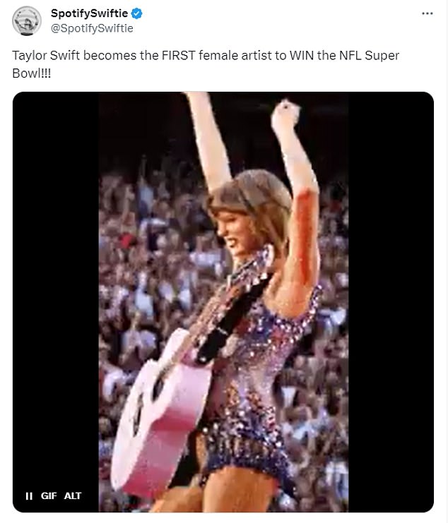 Many fans considered the pop sensation just as much of a winner as the famous tight end, who celebrated his third victory with the Kansas City Chiefs.