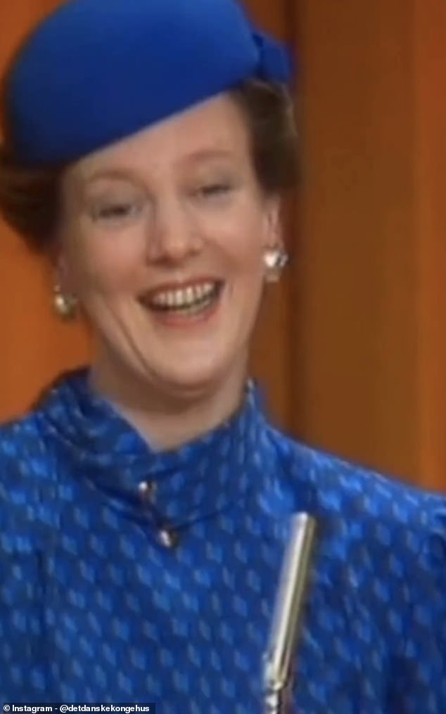 Many of the clips show the royal beaming as she takes part in her royal duties, including speeches.