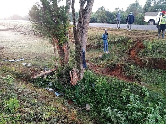 Kenyan journalist Kipruto Lagat has posted on social media what he claims are photographs of the accident site.