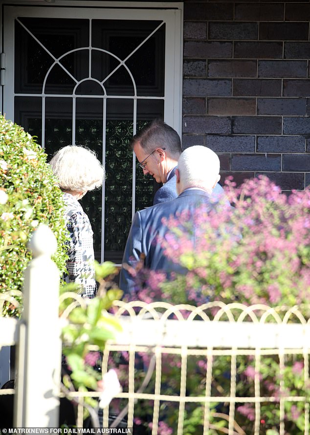 Albanese hosted a kitchen cabinet-style gathering at his home in Marrickville on Friday morning.