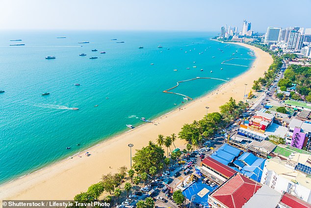 Pattaya Beach, Pattaya City, Thailand. The city is the second most visited in the country, after Bangkok, which is a two-hour drive north.
