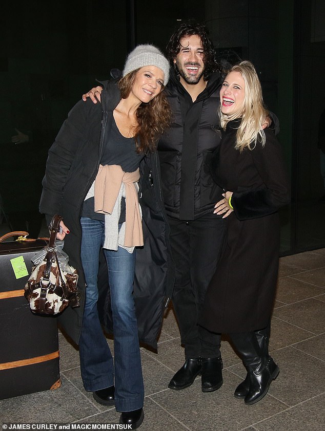 Annabel and Graziano were in good spirits as they were joined by his wife Giada Lini.