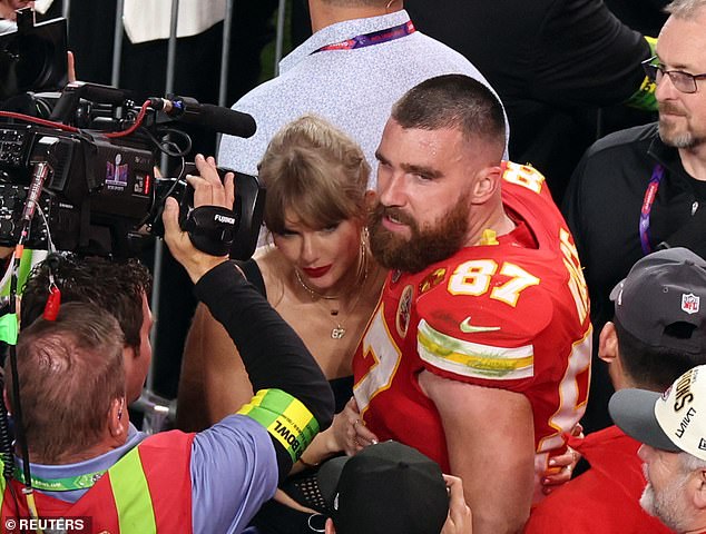 Pop icon Taylor Swift celebrated Kansas' Super Bowl success with teammate and Chiefs player Travis Kelce.
