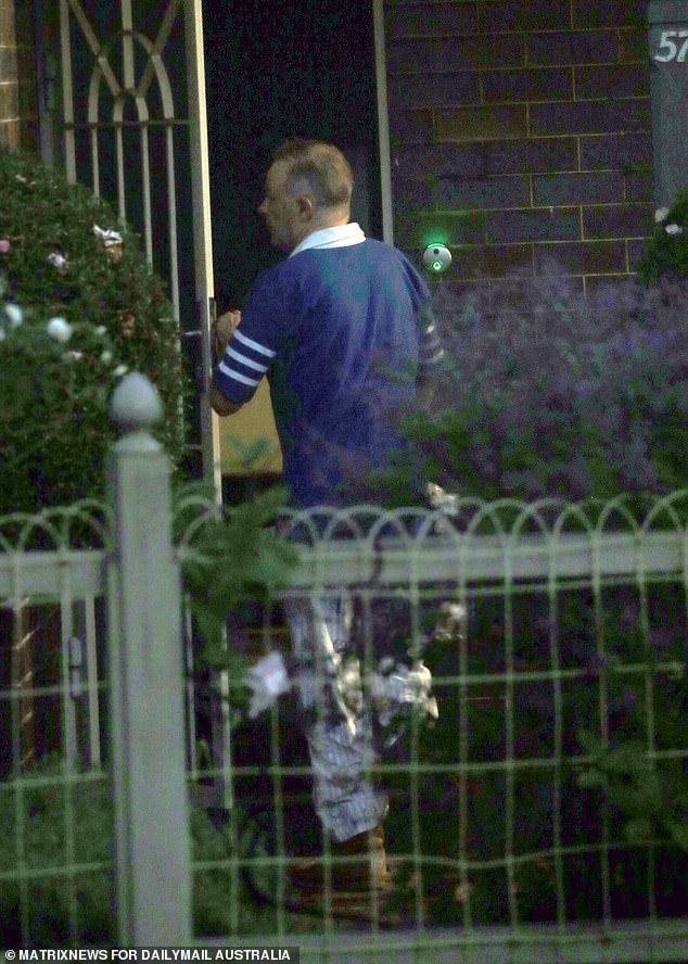 Mr Albanese is seen returning inside his home in Marrickville.