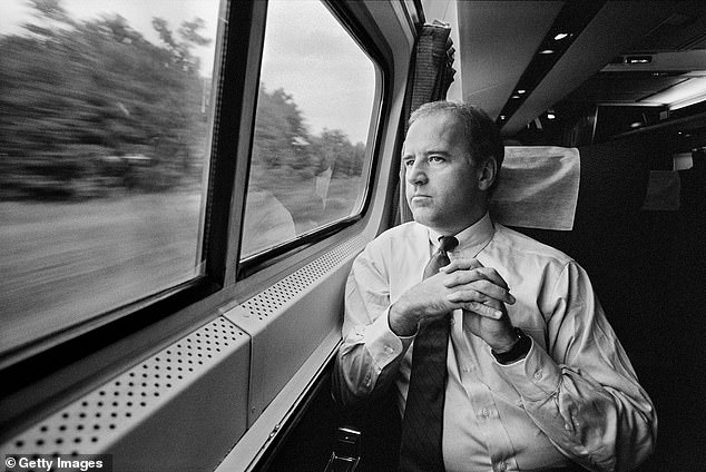 Joe Biden, pictured in his time as a US senator, has been accused by researchers of suffering from memory lapses