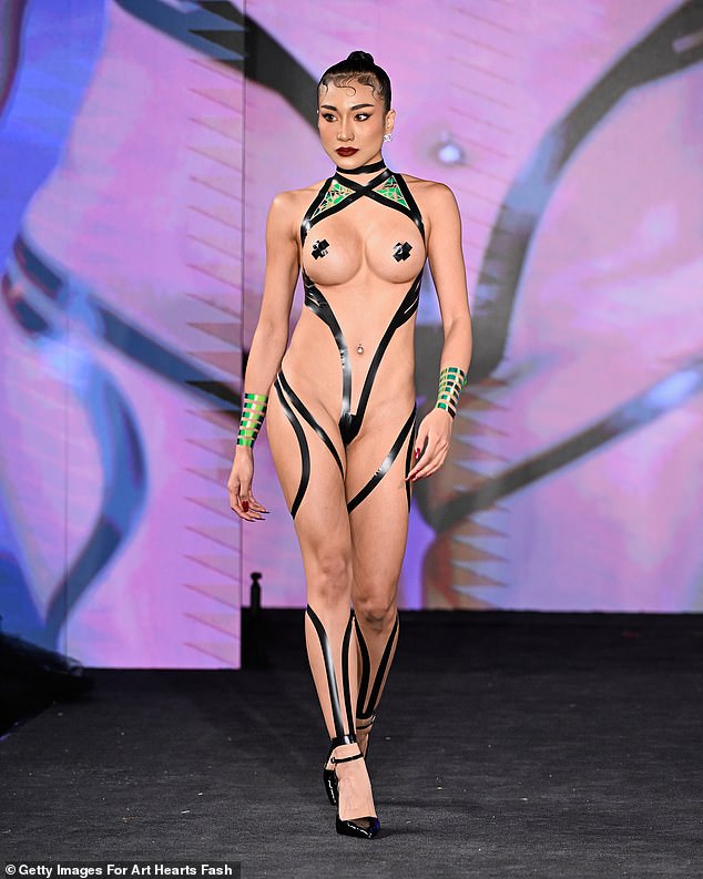The flesh-showing range is made entirely from body tape, leaving little to the imagination.