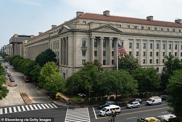 The chilling case began when Danny began investigating a dispute between the Department of Justice (based in DC, pictured) and a technology company called INSLAW.