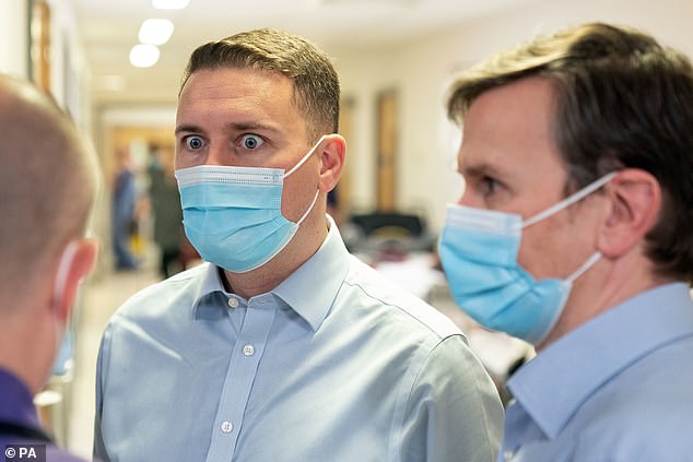 Shadow health secretary Wes Streeting (left) during a visit to Peterborough City Hospital in Cambridgeshire on March 9 this year.