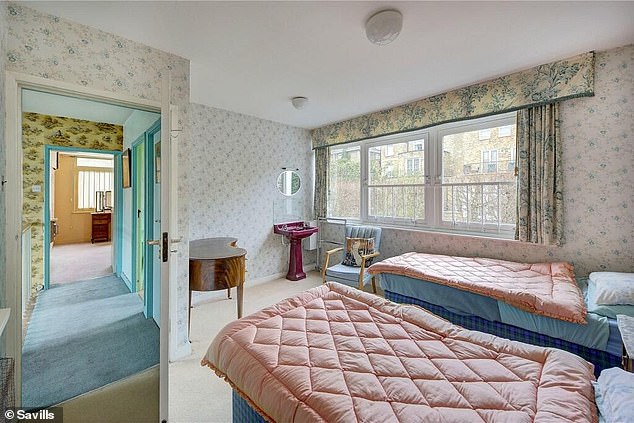 There are seven bedrooms in the property, including this one which has two separate single beds.