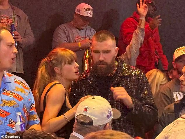 The couple was seen celebrating the tight end's Super Bowl victory at a Las Vegas nightclub.