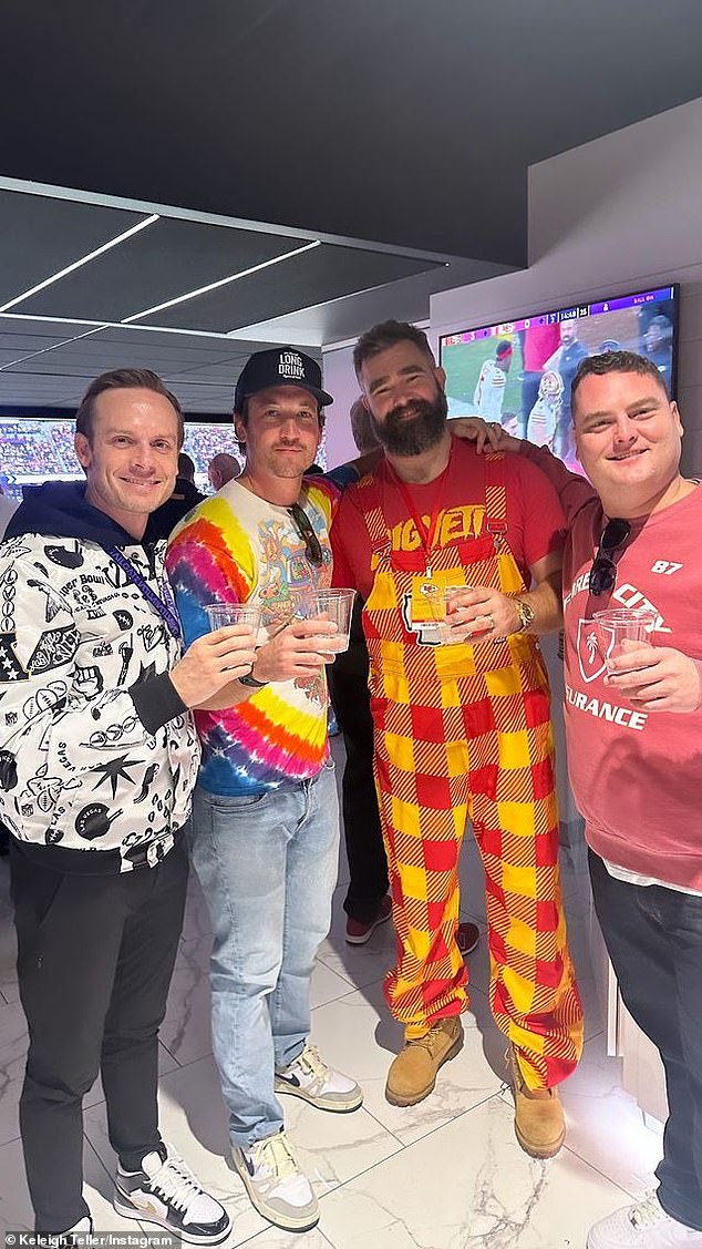 Keleigh shared a photo of Miles posing with Travis' brother, Jason Kelce, inside the suite.